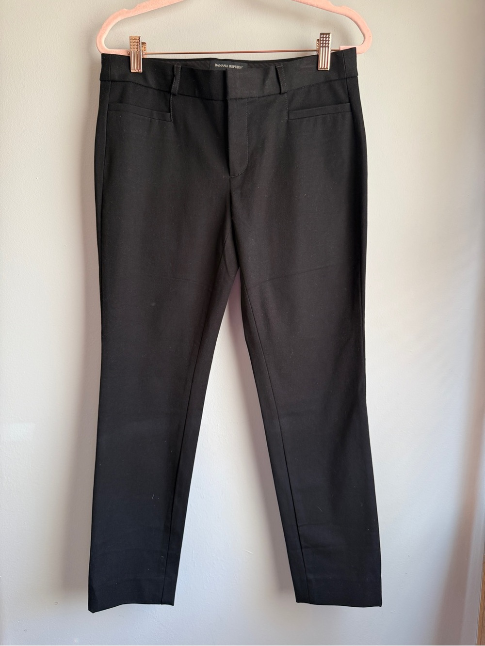 Banana Republic Sloan Slim Ankle Crop Pant Black Size 4 NWT
